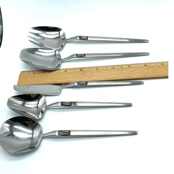 Arthur‎ SALM Mid Century Stainless Steel Japan Serving Set 5 Pc ASFI Satin - Picture 7 of 10